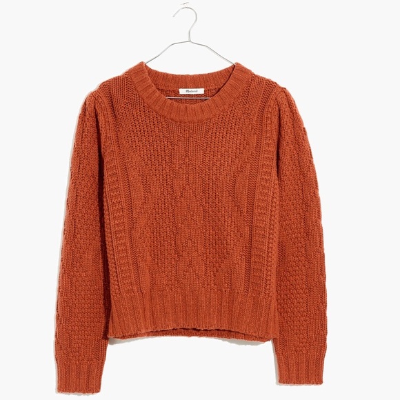 Madewell Ridgecrest Cable Pullover Wool-Blend Sweater. Pre-Owned. - Picture 5 of 11
